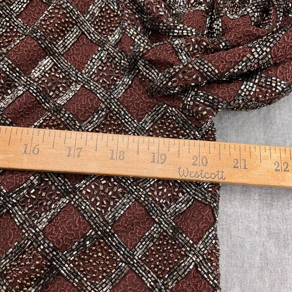 Patrice Designs Jacket Women Large Brown Metallic Allover Embellish Silk USA VTG - Picture 6 of 11